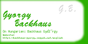 gyorgy backhaus business card